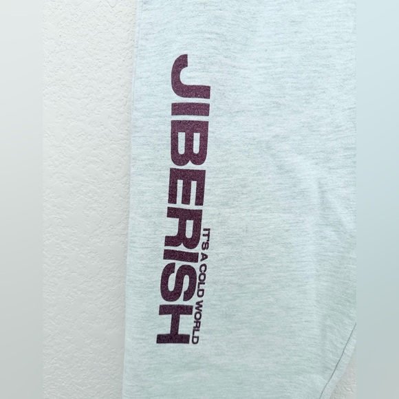 Jiberish Denver Colorado Sweatpants Light Heather Grey Maroon Size M Ski Snow - Picture 3 of 7